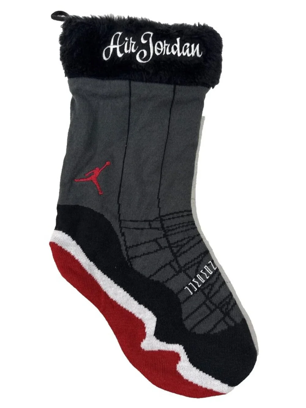 2012 Jordan Sock Christmas Stocking Air Jordan Jumpman Red Black Gray